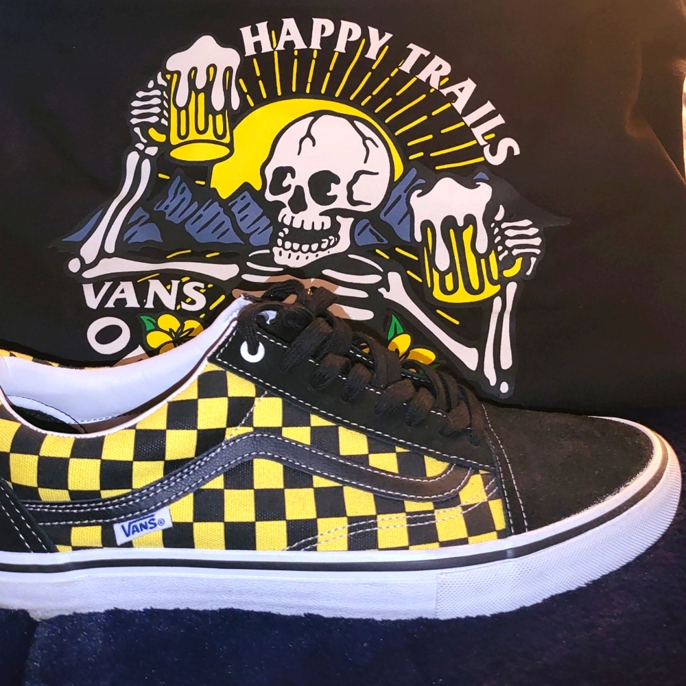 Vans Black a n d yellow Checkerboard Sz. 13 Worn once.
